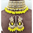 thumbnail image 2 of Yellow Kundan Choker Necklace Set – Bright Haldi or Festive Jewelry, 2 of 2