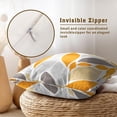 thumbnail image 3 of Orange Grey Floral Pillow Covers 18x18 Inch Set of 2 Modern Dahlia Flower Petals Decorative Throw Pillow Covers Farmhouse Pillow Cases Cotton Square Cushion Covers for Couch Bed Sofa Home Decor, 3 of 6