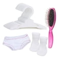 thumbnail image 3 of Sophia's - 18" Doll - 10 Hangers, 1 Pink Hairbrush, 1 pair Print Undies & 1 pair Ankle Sock - Hot Pink, 3 of 4