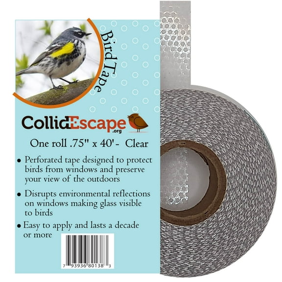 Spiderweb Clear Bird Tape for Windows (3/4" x 40' - Covers 2 to 3 Windows) | Window Decals to Prevent Bird Strike Prevention for Windows | Clear