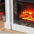 thumbnail image 5 of CQSXDA Stacked Stone Electric Fireplace with Mantel, Freestanding Heater Featuring Remote Control Timer and LED Flame，White, 5 of 11