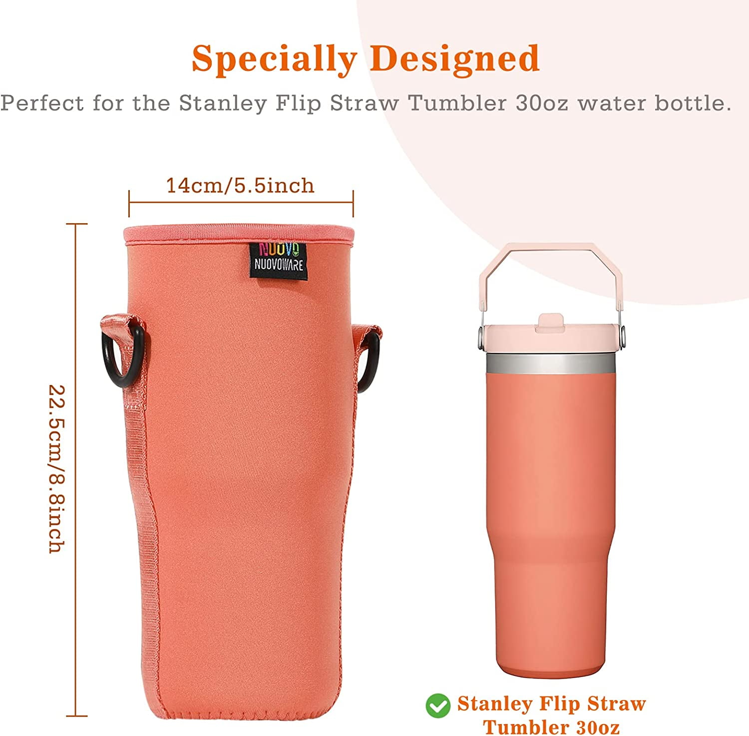 Hadanceo 30/40 Oz Water Bottle Bag Holder Adjustable Shoulder Strap Cup  Sleeve Tumbler Water Bottle Sling Bag Sleeve Holder 