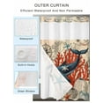 thumbnail image 2 of No Hook Cloth Fabric Shower Curtain with Snap in Liner, Retro Whale Waterproof Shower Curtains Set with See Through Top Window, Vintage Coastal Coral Starfish Nautical Bath Curtains Shower 66"x72", 2 of 6