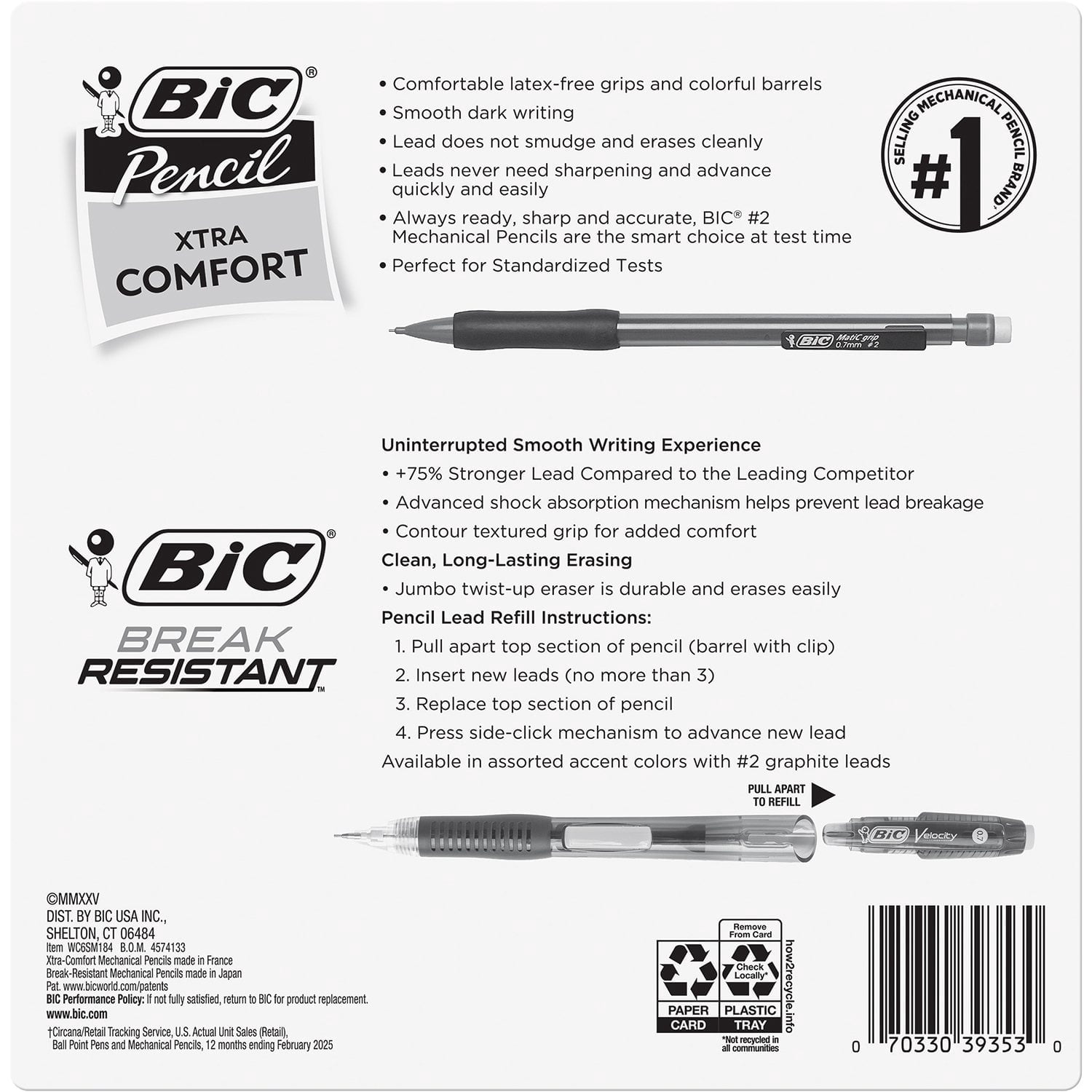 BIC Mechanical Pencil Kit, 0.7mm #2 Pencils, 26 Count
