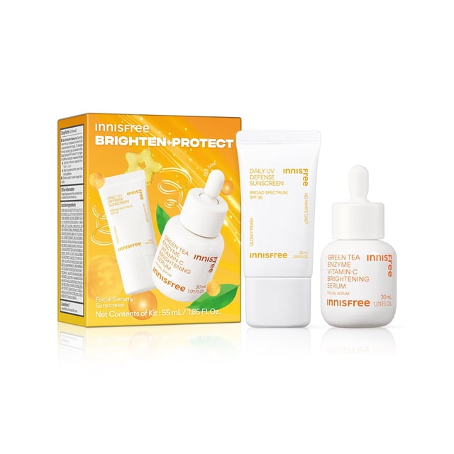 Set de cuidado de la piel Innisfree Brighten + Protect con protector solar y sérum