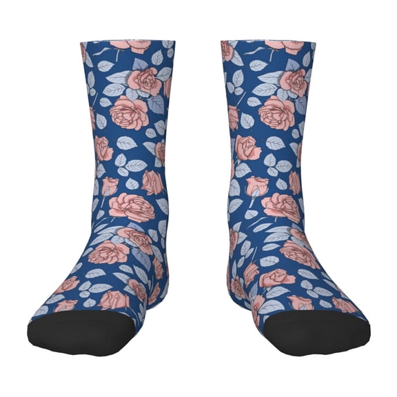 Rateoe Rose Flowers Pattern Children's Socks, Socks Gifts ,kids Crew Soft Cotton Socks , Moisture-Wicking, Durable, Ideal for Daily Wear & Sports