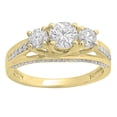 thumbnail image 3 of Dazzlingrock Collection 1.40 Carat (ctw) 14K Round Diamond 3 Stone Promise Bridal Engagement Ring, Yellow Gold, Size 5, 3 of 6