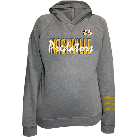 Women's Fanatics Heather Gray Nashville Predators Plus Size Lightweight Fleece Raglan Pullover Hoodie