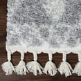 thumbnail image 4 of Diamond Lattice Plush Polypropylene Indoor Shag Area Rug with Fringe - 5' x 7’, Cream/Grey, 4 of 10