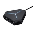 thumbnail image 1 of Injueey Concentrador USB con cable Adaptador divisor multidispositivo rápido 6 puertos Lector de tarjetas de alta velocidad Luz Escritorio Juegos de teclado y mouse para computadora 6 USB 2.0/negro, 1 of 6