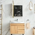 thumbnail image 3 of 36"x24" Iron Arched Bathroom Mirror Cabinet,Gold, 3 of 7
