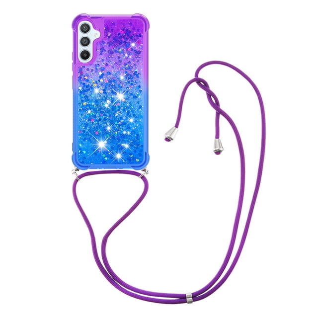 Funda para Samsung Galaxy A54 5G Brillantina Líquida Divertida Reluciente y con Cristales en Movimiento Cuerpo Cruzado con Cordón Ajustable
