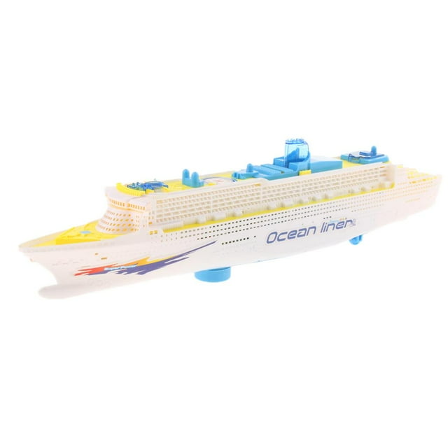 Liner Crucero Barco Juguete Eléctrico Intermitente Luces LED Sonidos Niños Niño de Navid Cambios Direcciones en CUTICAT Juguete eléctrico del transatlántico