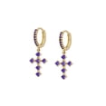 thumbnail image 1 of 2 uds pendientes de aro cruzado Ins pendientes de cristal joyería hipoalergénica de Metal para encontrar mujeres viajes diarios fiestas boda Ropa, zapatos y accesorios Miscelánea Oro Púrpura Qarigey AP016560-01, 1 of 6