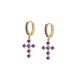 thumbnail image 1 of 2 uds pendientes de aro cruzado Ins pendientes de cristal joyería hipoalergénica de Metal para encontrar mujeres viajes diarios fiestas boda Ropa, zapatos y accesorios Miscelánea Oro Púrpura Qarigey AP016560-01, 1 of 6