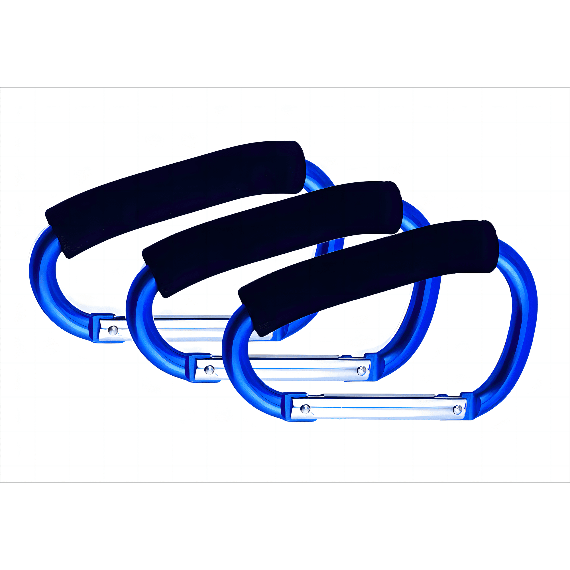 Noneea 3PCS Stroller Hooks, 5.2'' Large Carabiner Clip - Carabiner Large, Baby Stroller Hooks for Hanging Bags, Stroller Accessories(Blue)