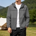 thumbnail image 6 of Sun Hoodie Mens Summer Fall Long Sleeve Loose Casual Lightweight Zip Up Hooded Sun Jacket Outerwear with Pockets, 6 of 6