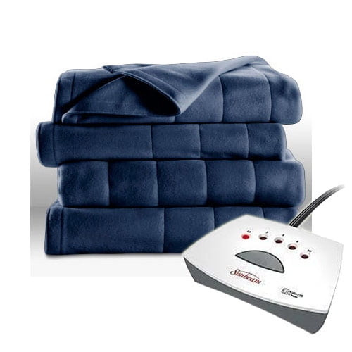 Sunbeam Heated Electric Blanket Royal Dreams Quilted Fleece Full