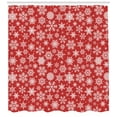 thumbnail image 3 of Ambesonne Holiday Shower Curtain, Christmas Snowflakes Winter, 69"Wx84"L, White and Vermilion, 3 of 3