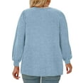 thumbnail image 4 of NISVIYA Womens Plus Size Tops Fall Casual Loose Fit Crew-Neck Tees Lightweight Puff Sleeve Sweatshirts, 4 of 7