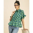 thumbnail image 5 of Moomaya Printed Cotton Short Sleeve Peplum Top - Shirt Collar, Chic Top, 5 of 9