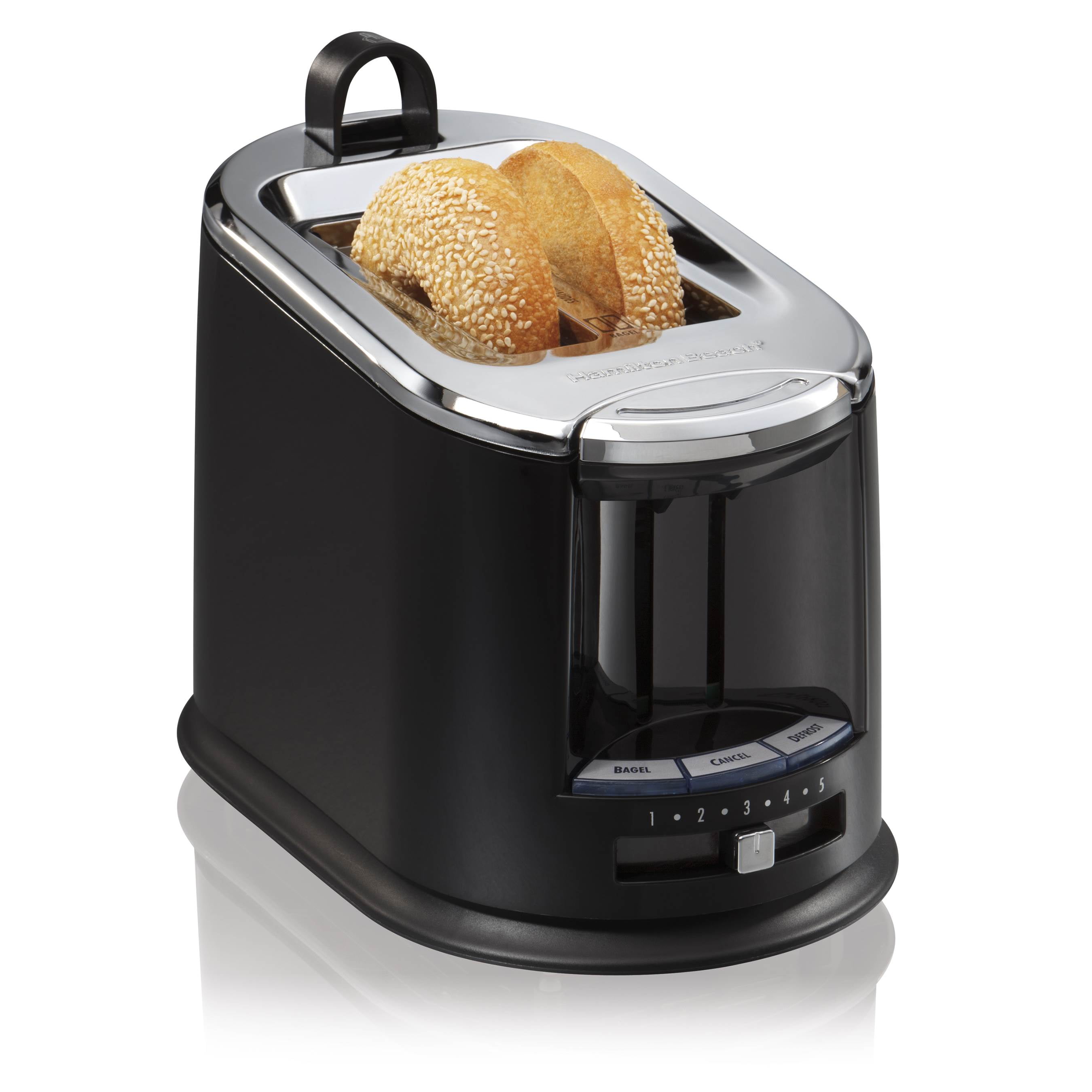 Hamilton Beach ExtraWide 2Slice Bagel Toaster with Toast Tongs, Black 22323