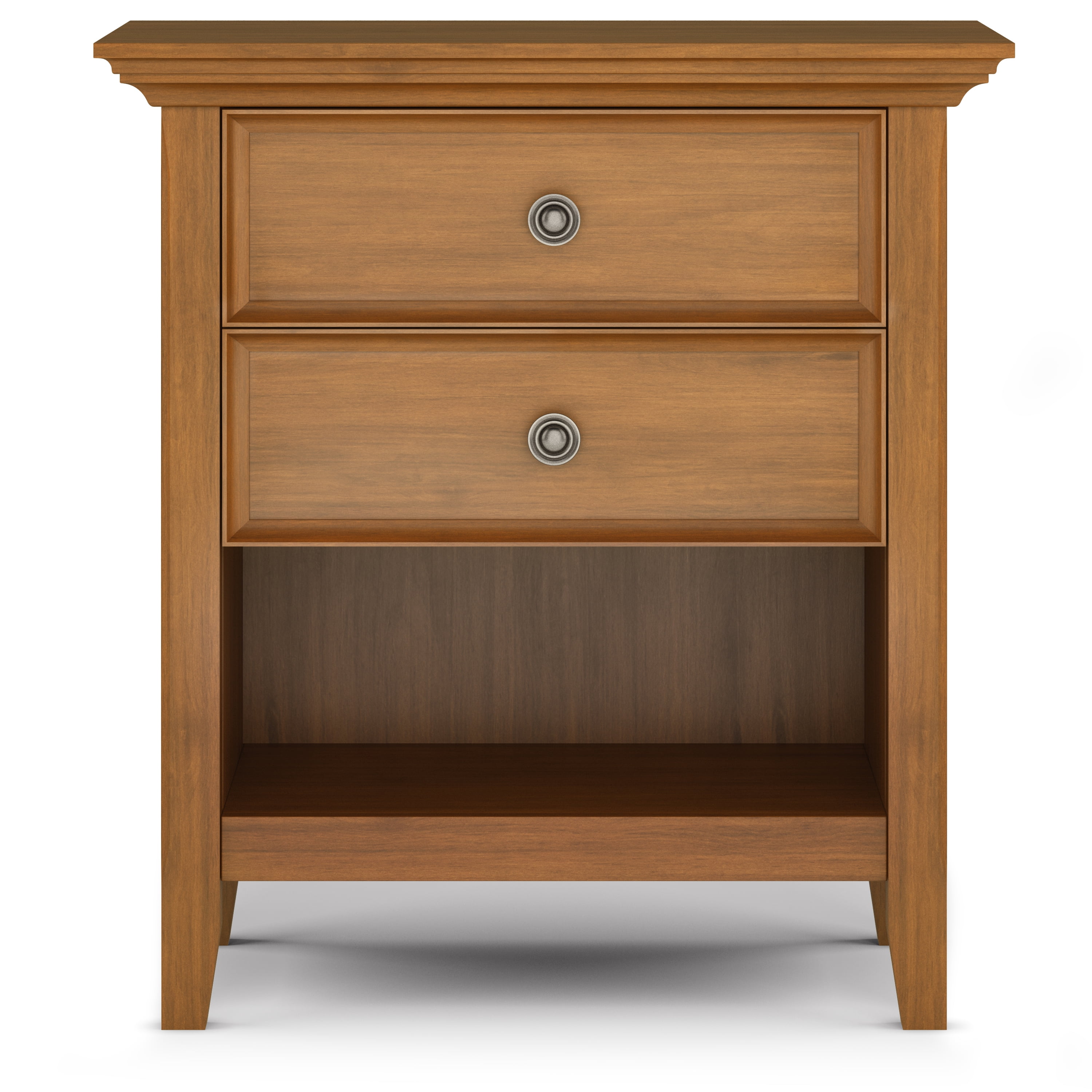 Amherst 24 inch Wide Solid Wood Transitional Bedside Table in Light Golden Brown