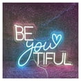 thumbnail image 1 of Letrero De Neón Be You Tiful Con Luz LED Regulable Para Decorar Paredes De Dormitorios, Tiendas, Salones De Belleza, Apartamentos, 42cmx30cm, 1 of 2