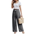 thumbnail image 6 of Anygrew Women Casual Wide Leg Pants High Waisted Business Work Casual Pants Loose Flowy Beach Palazzo Pants, 6 of 6