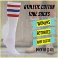 thumbnail image 2 of Yacht & Smith Men's & Women's Wholesale Bulk Cotton Tube Socks, Referee Style, by SOCKS'NBULK (240 Pairs Assorted, Womens 9-11 (Shoe size 5-10)), 2 of 7