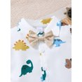 thumbnail image 5 of PureChapter Baby Boys' Clothing Sets Boys Summer Outfits Dinosaur Print Short Sleeve Bow Tie Shirt & Suspender Shorts 2-Piece, 5 of 9