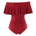 thumbnail image 5 of JJHGVB One Piece Swimsuit Women Swim Suit Women Off Shoulder Swimsuits Bathing Suits Vintage Ruffle Swimwear Teen Girls Womens Bathing Suits Tummy Control Tummy Control Swimsuits M, 5 of 8