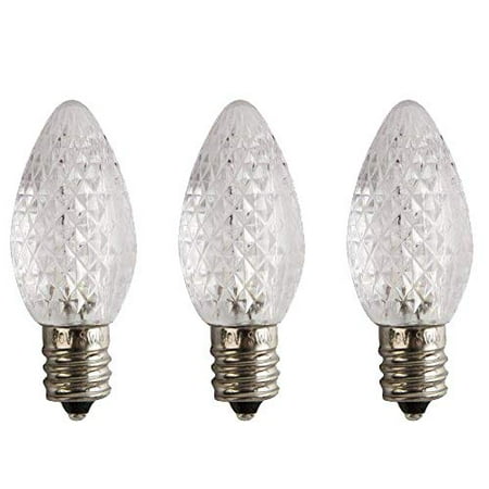 

LED C7 Bulb E12 Candelabra Base 130V 0.37W UL 3 LEDs (Cool White 3 LED Pack of 3)