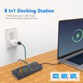 thumbnail image 4 of Station d'Accueil, 100W Alimentation 8 en 1 Hub USB C Plug and Play Vitesse de Transfert Rapide Port Interface Multimédia HD Port RJ45 pour S10, 4 of 7