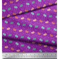 thumbnail image 2 of Soimoi Purple Cotton Poplin Fabric Rabbit Animal Print Sewing Fabric Yard 42 Inch Wide, 2 of 3