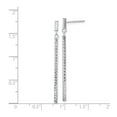 thumbnail image 3 of 14k White Gold Dangle Drop Earrings for Women with Elongated Textured Bars, High Polish Finish, Lightweight Linear Design, Modern Contemporary Style for Formal and Everyday Wear, 3 of 5