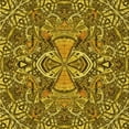 thumbnail image 1 of Ahgly Company Machine Washable Indoor Square Transitional Yellow Area Rugs, 7' Square, 1 of 7