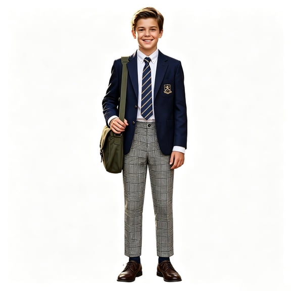 Boys Formal Straight Leg Dress Pants, Elastic Waist Solid Plaid Kids Slacks Trousers for School Uniform Performance Piano Host Daily Casual Outdoor Wear(Grey,11-12 Years)