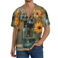 thumbnail image 3 of Fotbe Charming Daisy Bouquet Art print Short Sleeve Button Down Shirts for Men Casual Summer Beach Wrinkle Free Shirt-Large, 3 of 7