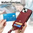 thumbnail image 4 of Dteck Case for iPhone 15 Pro Max,Shockproof Leather Back Case with Adjustable Shoulder Strap Detachable Wallet Zipper Wallet Bag Crossbody Phone Cover,Red, 4 of 8
