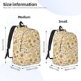 thumbnail image 3 of Honeii Honey Honeycomb Print Canvas College Laptop Backpack, Durable Rucksack Travel Notebook Bag School Backpack Book Bag for Men Women-Small, 3 of 7