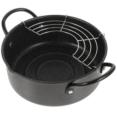 ELAYARD Japanese Style Round Deep Fryer Pot Non-Stick Cooking Pan Easy to Clean Kitchen Cookware Set