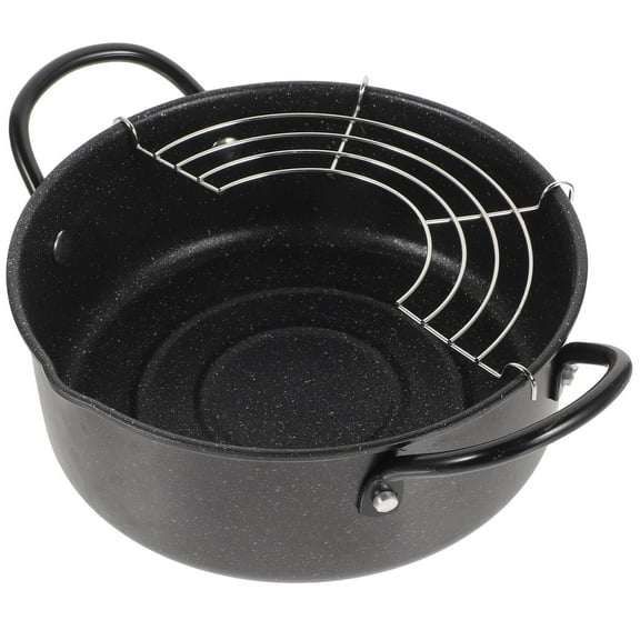 ELAYARD Japanese Style Round Deep Fryer Pot Non-Stick Cooking Pan Easy to Clean Kitchen Cookware Set