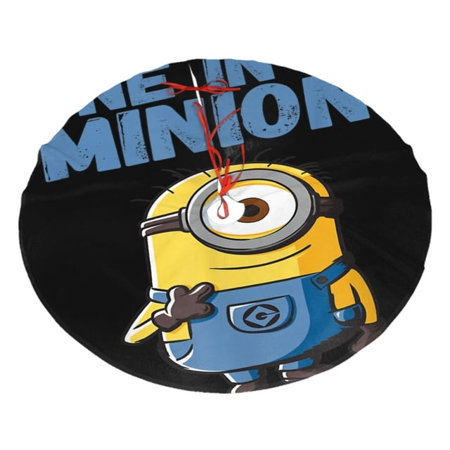 Falda para árbol de Navidad de los Minions, suave y divertida, decoración navideña de granja con cuello para árbol de Navidad de 36"