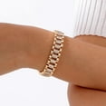 thumbnail image 3 of 14k Gold Plated Bracelets for Women Cubic Zircon Womens Tennis Bracelet, Non Tarnish Trendy Link Chain Bracelets Jewelry Gifts for Mom Wife Girlfriend, Tennis, 3 of 7