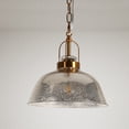thumbnail image 6 of LNC Gold Dome Pendant Light with Ripple Glass Shade, Adjustable Height, E26 Socket, 6 of 14