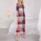 thumbnail image 3 of Balery Heart Plaid Conjunto de Pijama con Estampado para Mujer, Conjunto de Dos Piezas con Manga Larga, Ropa de Dormir Suave con Bolsillos, Pijamas Cómodos-Small, 3 of 7