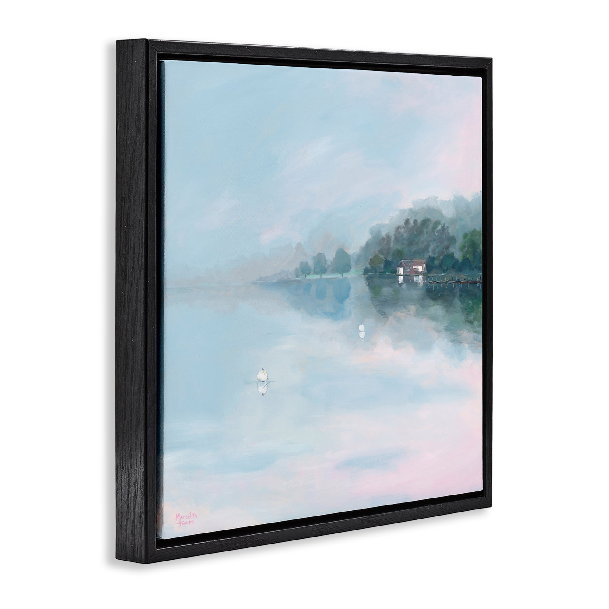 Stupell Industries Morning at Lake Windermere Black Framed Floater Canvas Wall Art, design by Meredith Howse