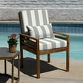 thumbnail image 2 of Cabana Stripe Stone Grey Highback Dining Chair Cushion, 2 of 8