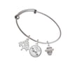 thumbnail image 2 of Delight Jewelry Silvertone Crystal Spinner Silvertone Let Things Go Tree Charm Bangle Bracelet, 2 of 4